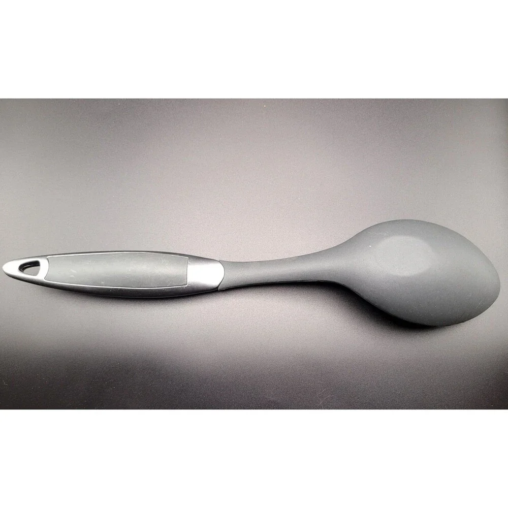 VTG AMCO Black Nylon Kitchen Cooking Utensil Spoon with Rubber Handle Heavy Duty